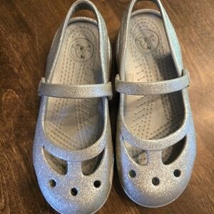 Silver Glitter Crocs Brand Ballet Flats Size C13